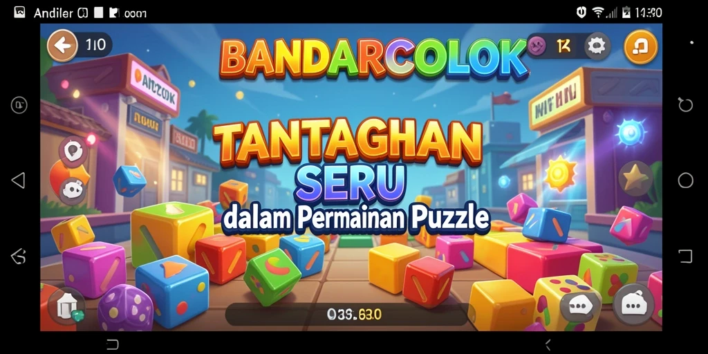 Tangkapan layar utama BANDARCOLOK yang menunjukkan gameplay Puzzle yang seru.
