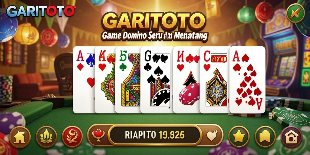 Tampilan layar permainan Domino yang menarik dan seru di GARITOTO.