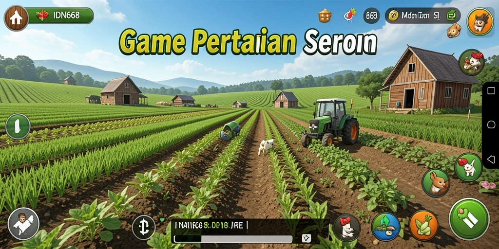 Gameplay seru IDN668 dengan berbagai aktivitas pertanian.