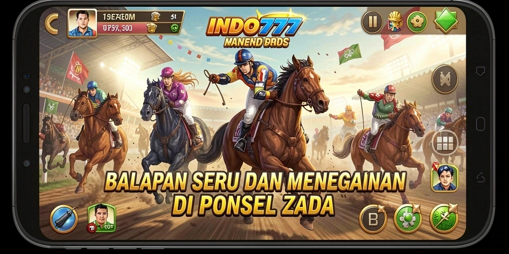 Screenshot gameplay INDO777 menampilkan aksi balapan yang seru dan grafis menawan.