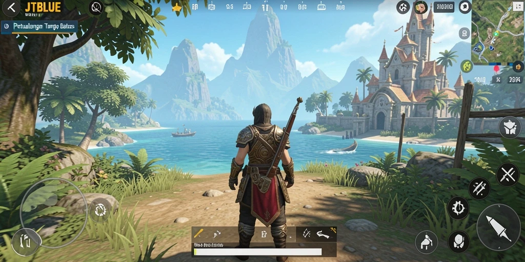 Tangkapan layar gameplay yang menunjukkan eksplorasi dunia terbuka.