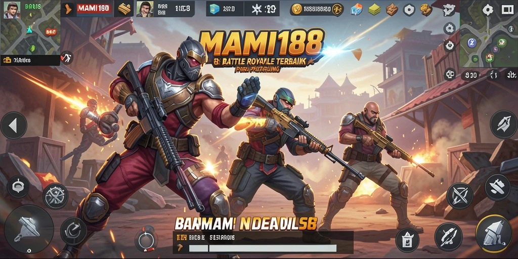 Screenshot utama MAMI188 menampilkan aksi pertarungan Battle Royale yang seru.