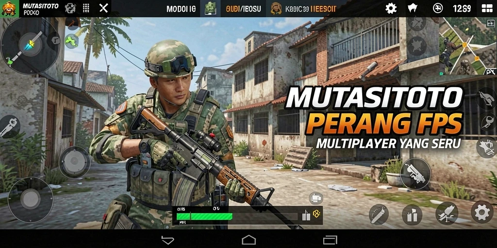 Screenshot menampilkan aksi pertempuran intens di MUTASITOTO.