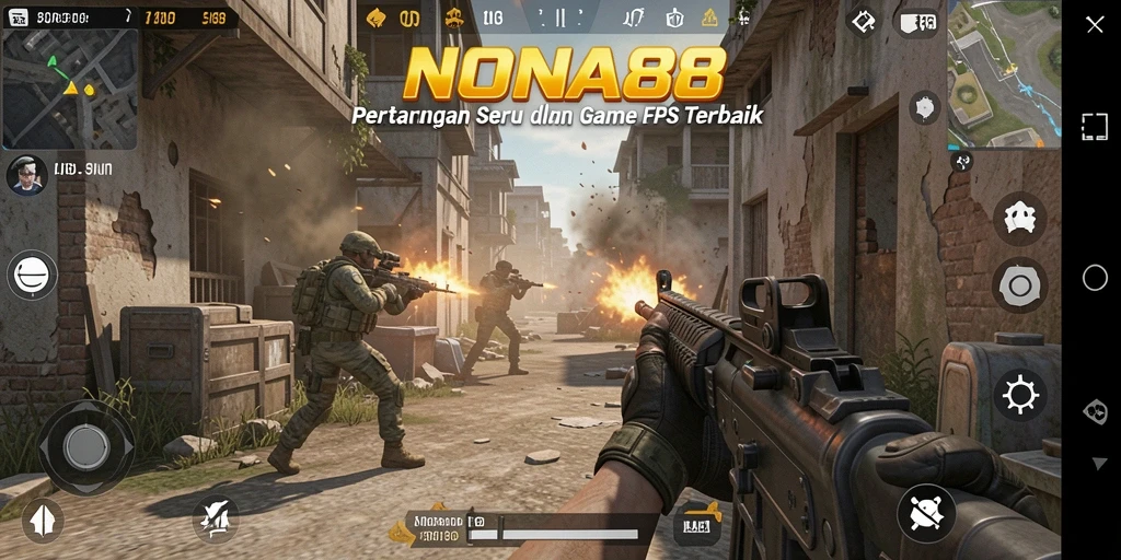 Gameplay NONA88 yang intens dan mendebarkan dalam mode FPS.