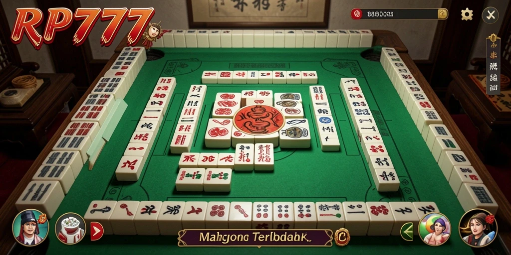 Tampilan gameplay Mahjong yang mendebarkan di RP777.