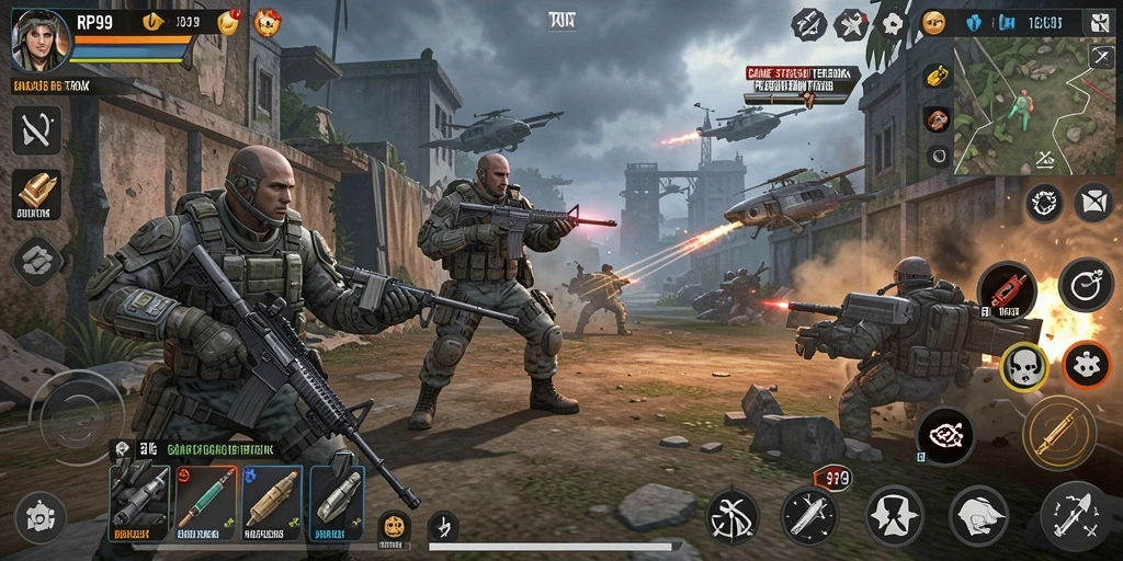 Tampilan gameplay RP99 yang menegangkan dan penuh strategi.