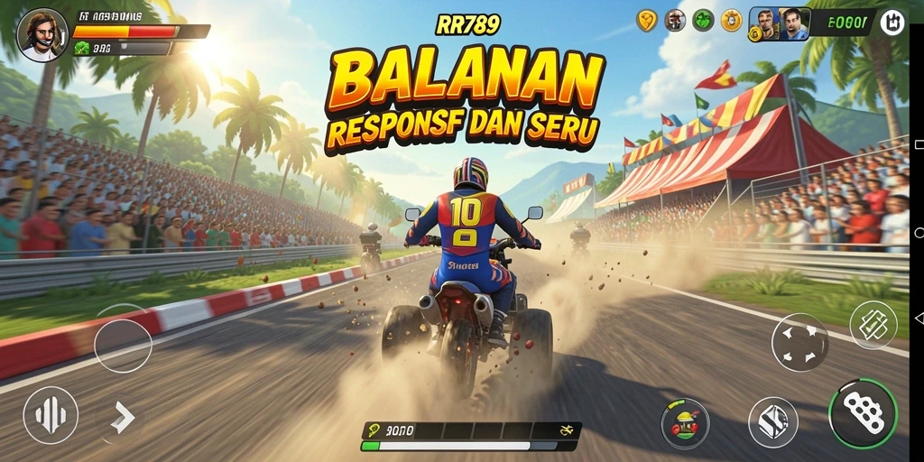 Tampilan gameplay balapan RR789 yang mendebarkan dan nyata.