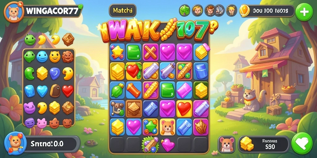 Tampilan gameplay WINGACOR77 yang menarik dan penuh warna.