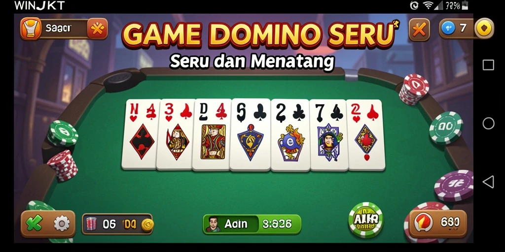 Screenshot gameplay WINJKT menampilkan suasana seru bermain Domino.